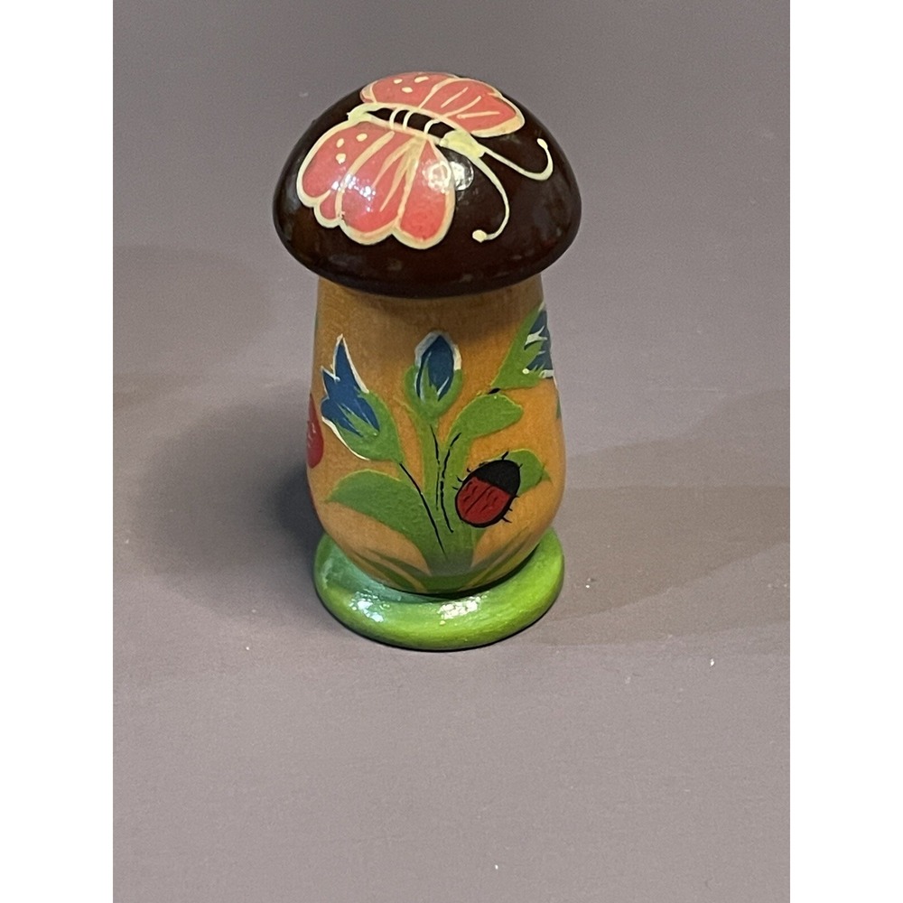 Oriental Painted Mushroom- Butterflies, Flowers, Lady Bug